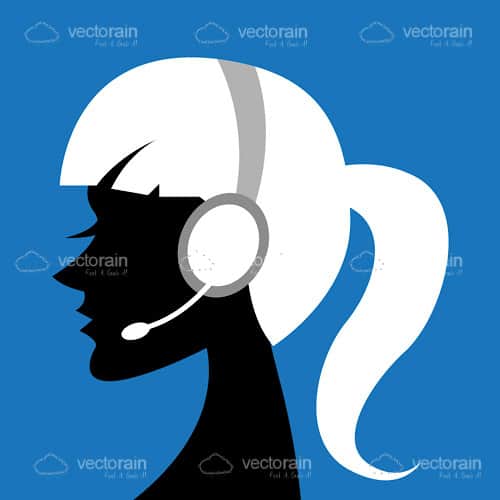 Silhouette of Woman with Headset